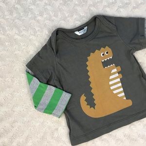 Baby Boden Monster Dinosaur Shirt 6-12 Months